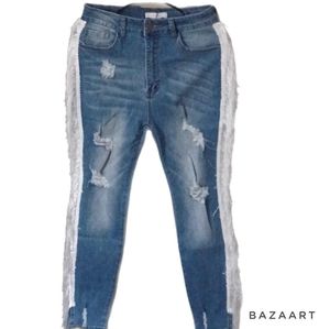 NEW SJ STYLE LADIES SIZE LARGE PANTS WITH FRINGE